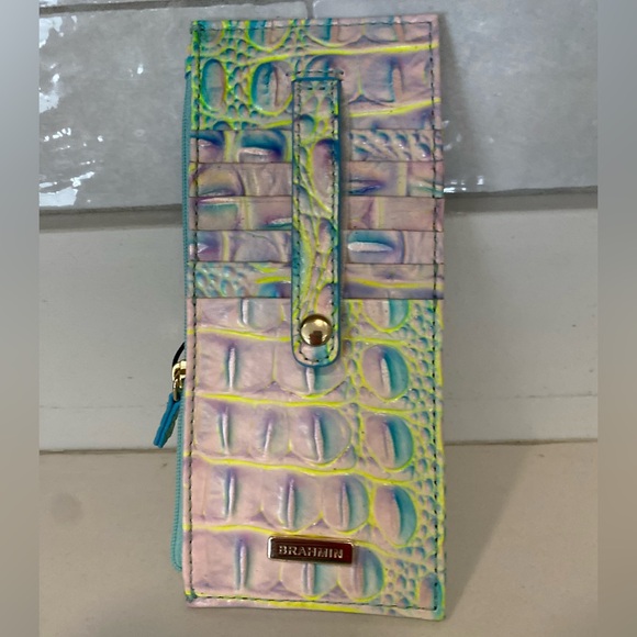 Brahmin Handbags - 🆕 Brahmin Cotton Candy Ombré Credit Card Wallet Croc Embossed Leather